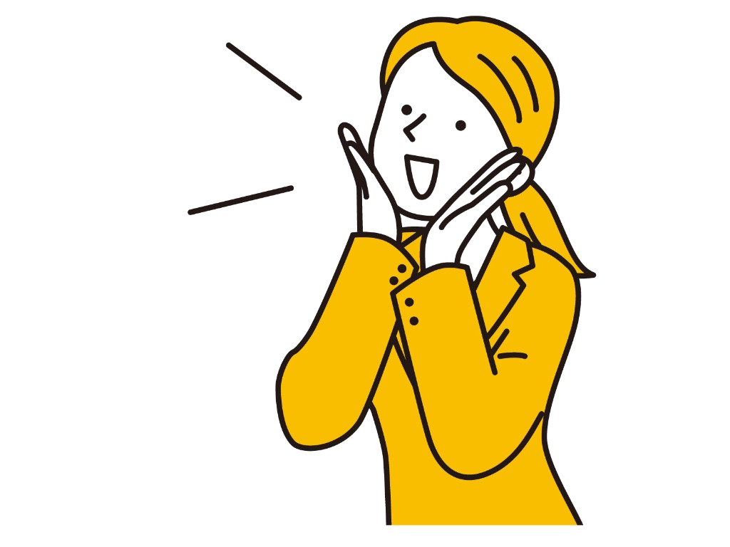 驚いた表情の女性イラスト